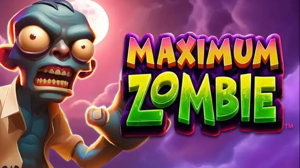 Maximum Zombie سلاٹ کا اسکرین شاٹ جس میں زومبی اور بقا کے تھیم والے سمبلز دکھائے گئے ہیں۔